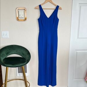 Elegant Blue Sleeveless Jumpsuit